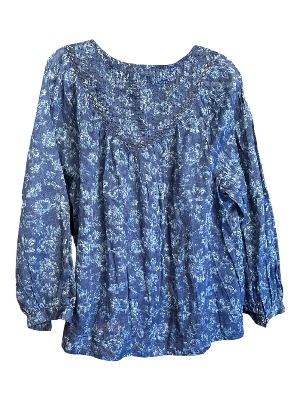 BeachLunchLounge Floral Button Down Long Sleeve 100% Cotton Top - Oversized - Picture 4 of 10
